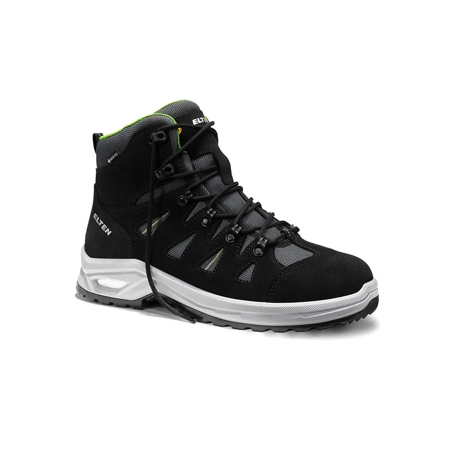 ELTEN Sicherheitsstiefel RIWEMO XXP GTX BLACK GREEN Mid ESD S2 WR Größe 42