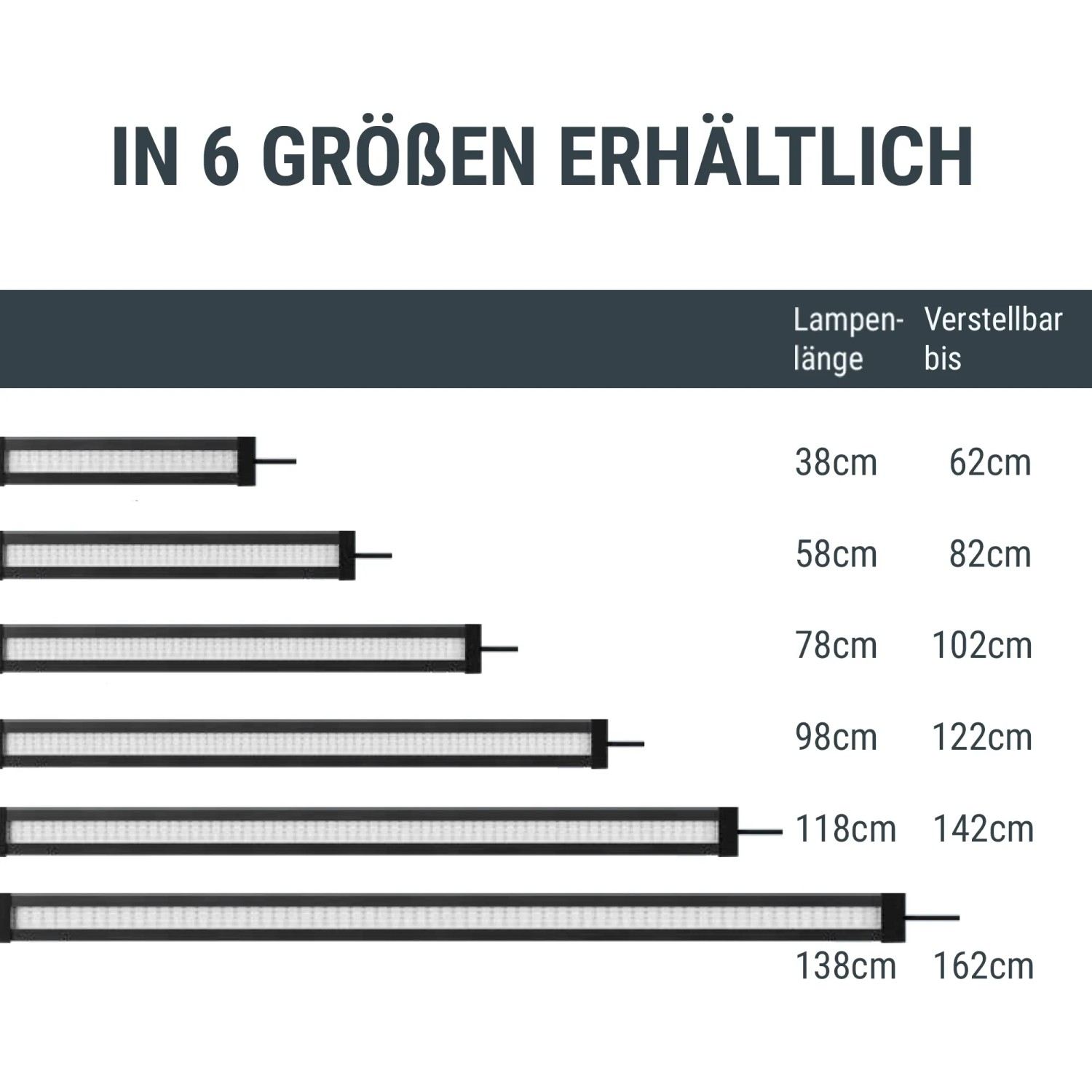 Tetra Tetronic ProLine LED Aquarium Beleuchtung in 6 Größen erhältlich, von 38 bis 162cm verstellbar.