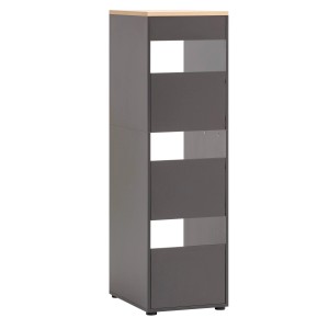 Schildmeyer Hochschrank Solea in Anthrazit mit 3 Wäsche-Einwurfschächten, 154,7 cm hoch.