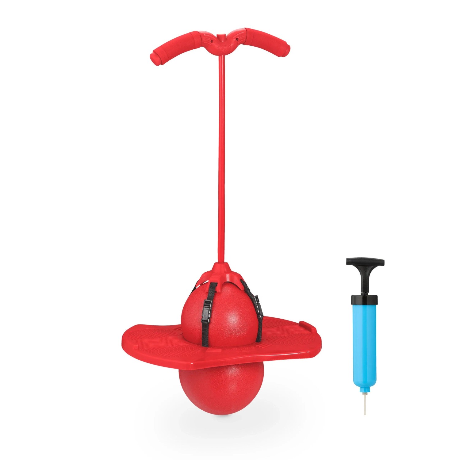 Relaxdays Pogo Ball Kunststoff Rot mit Griffen 74 cm x 39 cm x 29 cm 0,91 kg