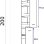 Skizze: Flex-Well Exclusiv Apotheker-Hochschrank Capri, 30 cm, Maße und Details.