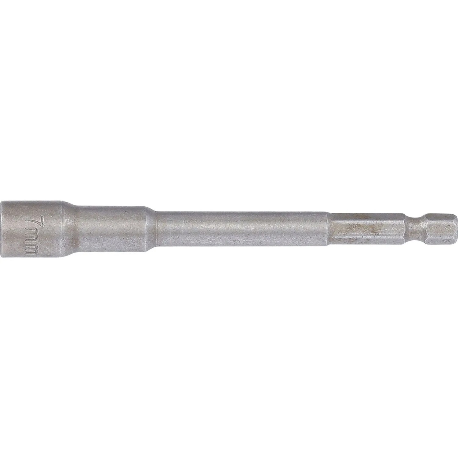 BGS Steckschlüssel Einsatz Sechskant Extra Lang Für Bohrmaschinen Antrieb Außensechskant 6 3 Mm  1 4 Zoll  SW 7 Mm 2763