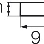 Abbildung des Vorlegebands in Weiß mit den Maßen 9 x 2 mm.