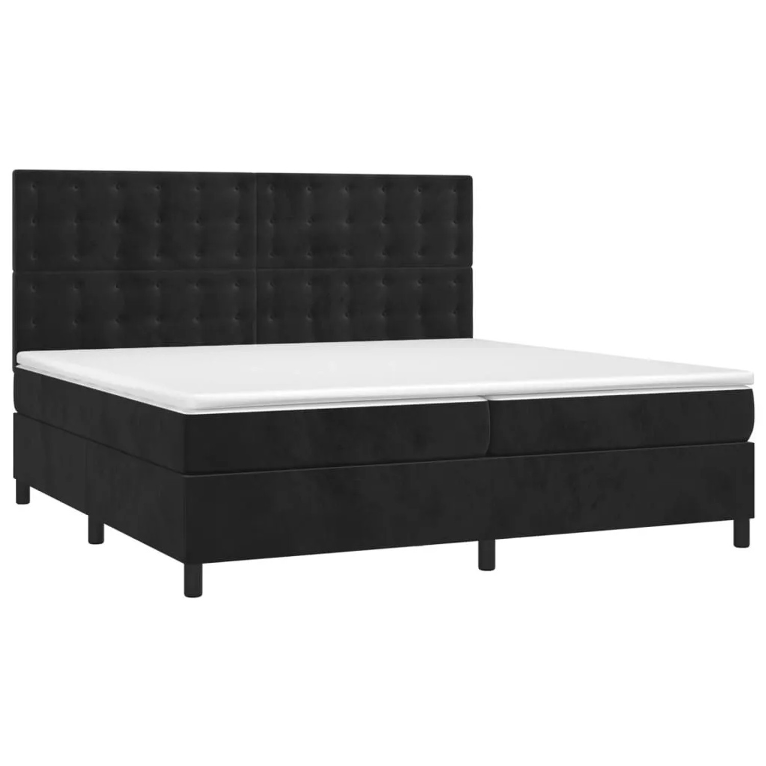 vidaXL Boxspringbett mit Matratze & LED Schwarz 200x200 cm Samt 3136385 günstig online kaufen