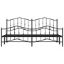 Schwarzes Metall Bettgestell mit Kopf- und Fußteil, geeignet für Matratzen 193x203 cm.
