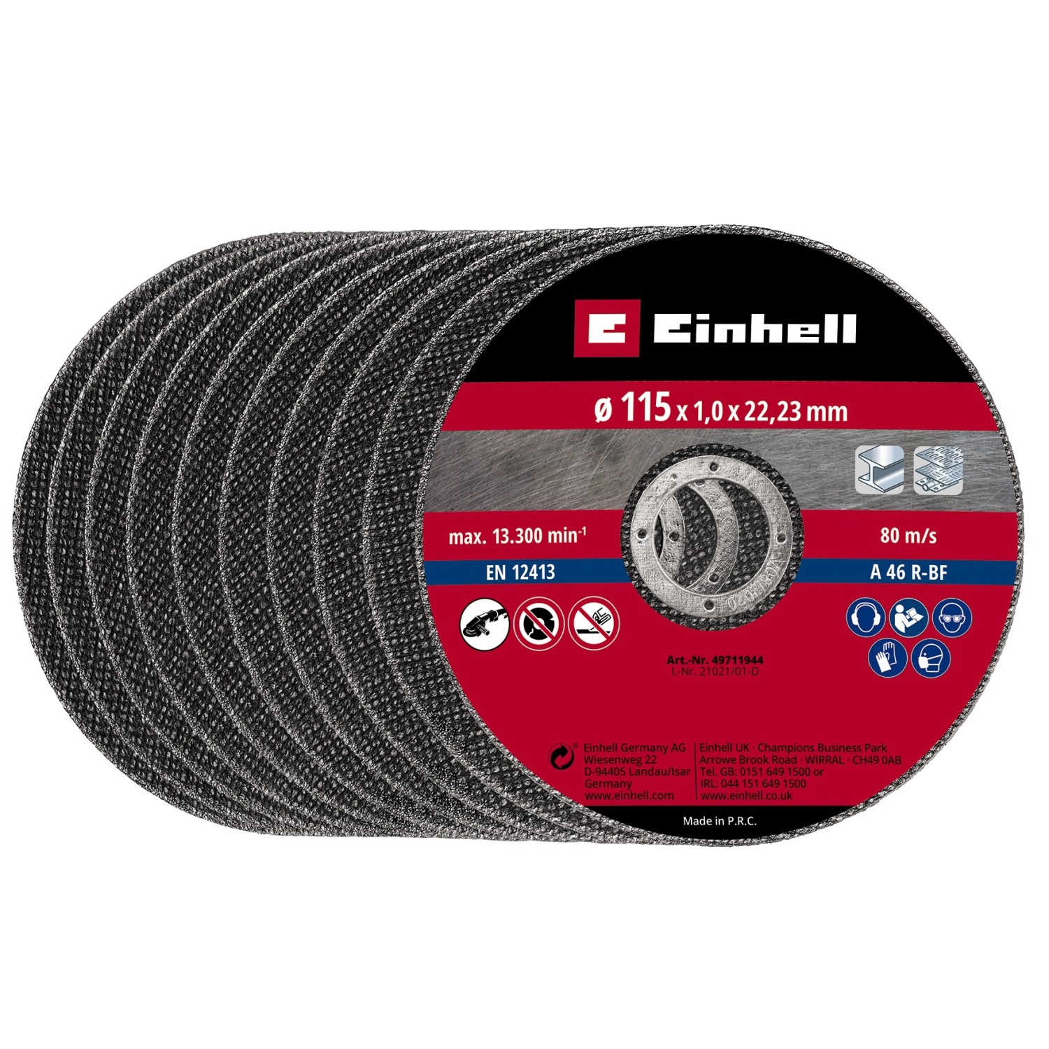 Einhell Trennscheibe Dünn 125 x 1 mm 10 Stück