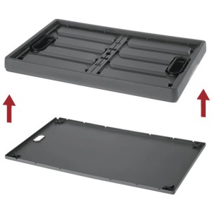 Tontarelli Cargo Klappbox 62L Graphit mit Deckel, platzsparend und faltbar.