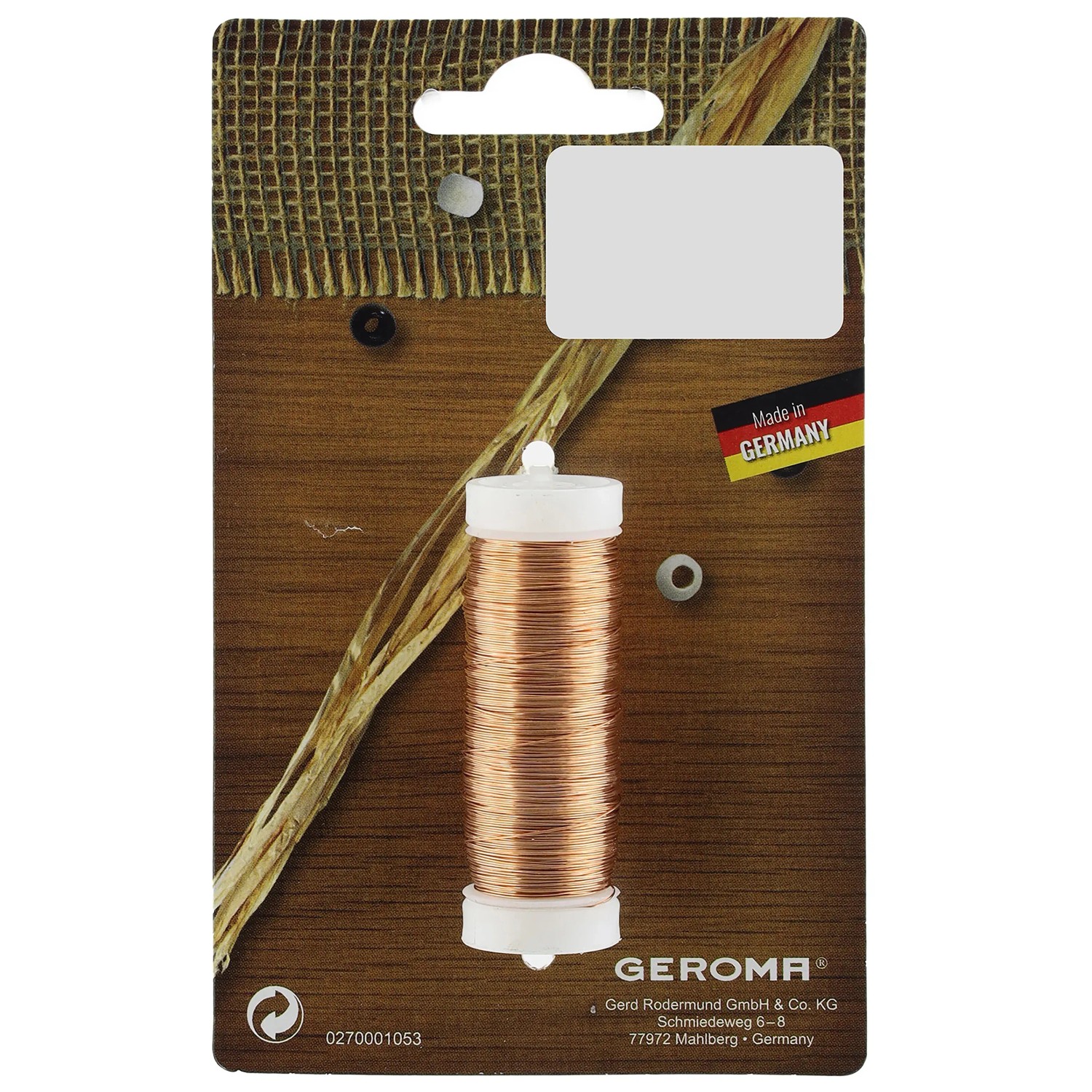 Weihnachts-Deko Binde-Draht auf Spule 0,35 mm 50 g Kupfer