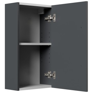 Offener Posseik Hängeschrank, 62 cm, Grafit, mit einem Regalboden. Bad-Einbauschrank.