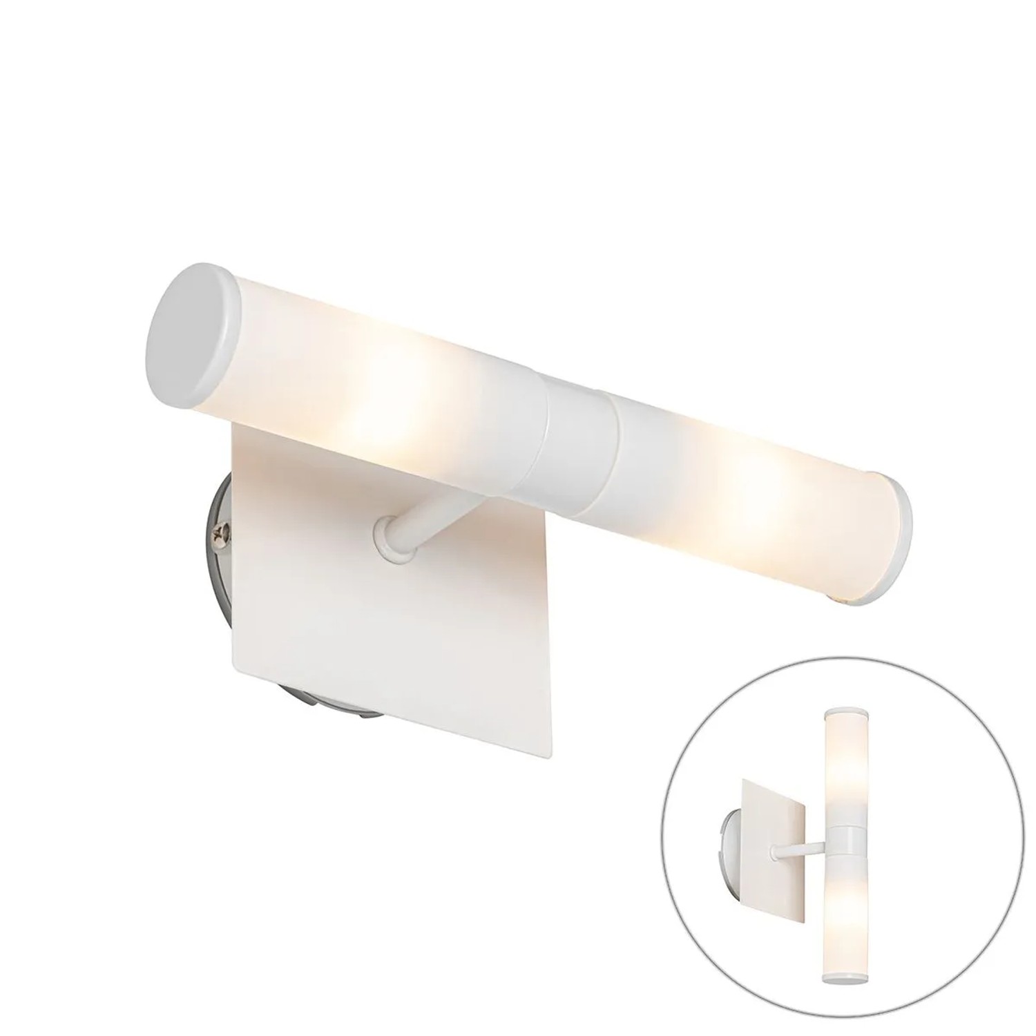QAZQA Moderne Badezimmer Wandleuchte Weiß IP44 2 Flammig Bath