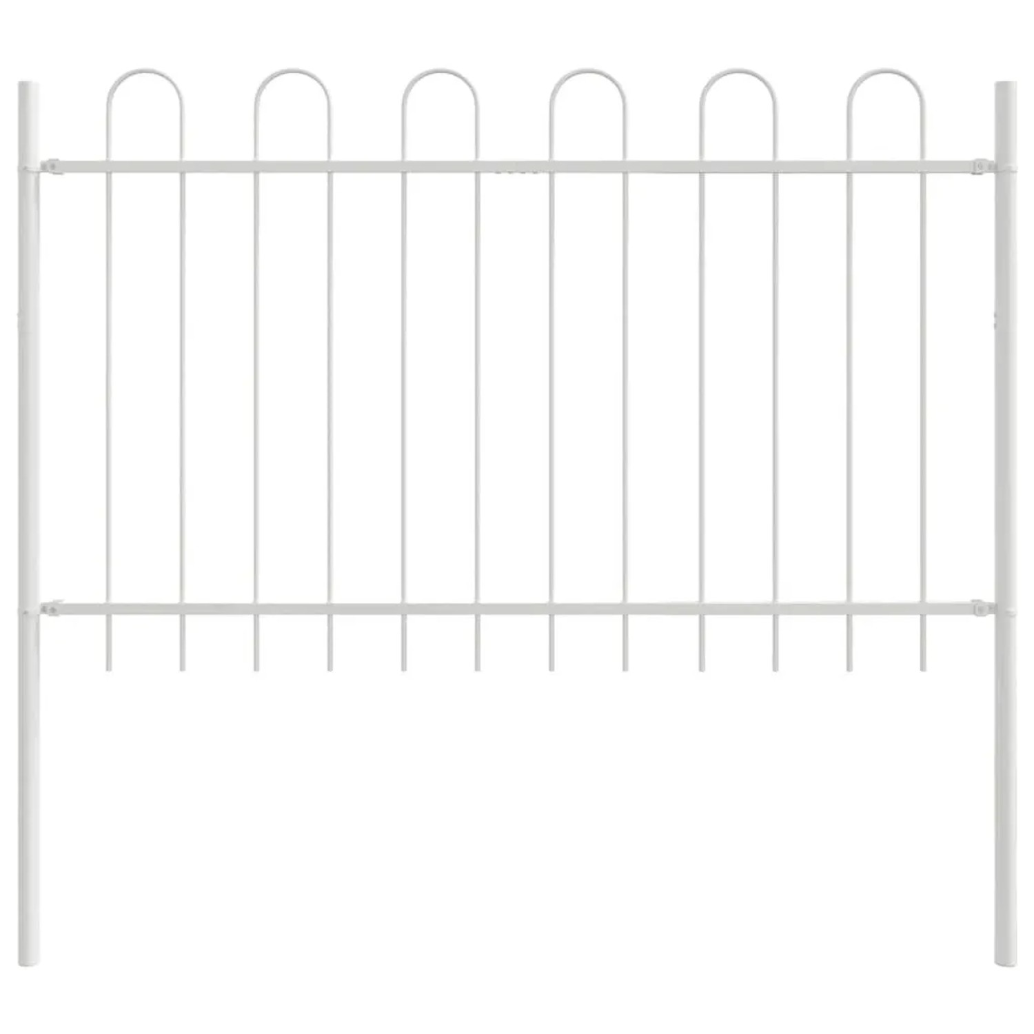 vidaXL Gartenzaun Weiß 13,6 x 0,8 m Pulverbeschichteter Stahl 3334164 günstig online kaufen