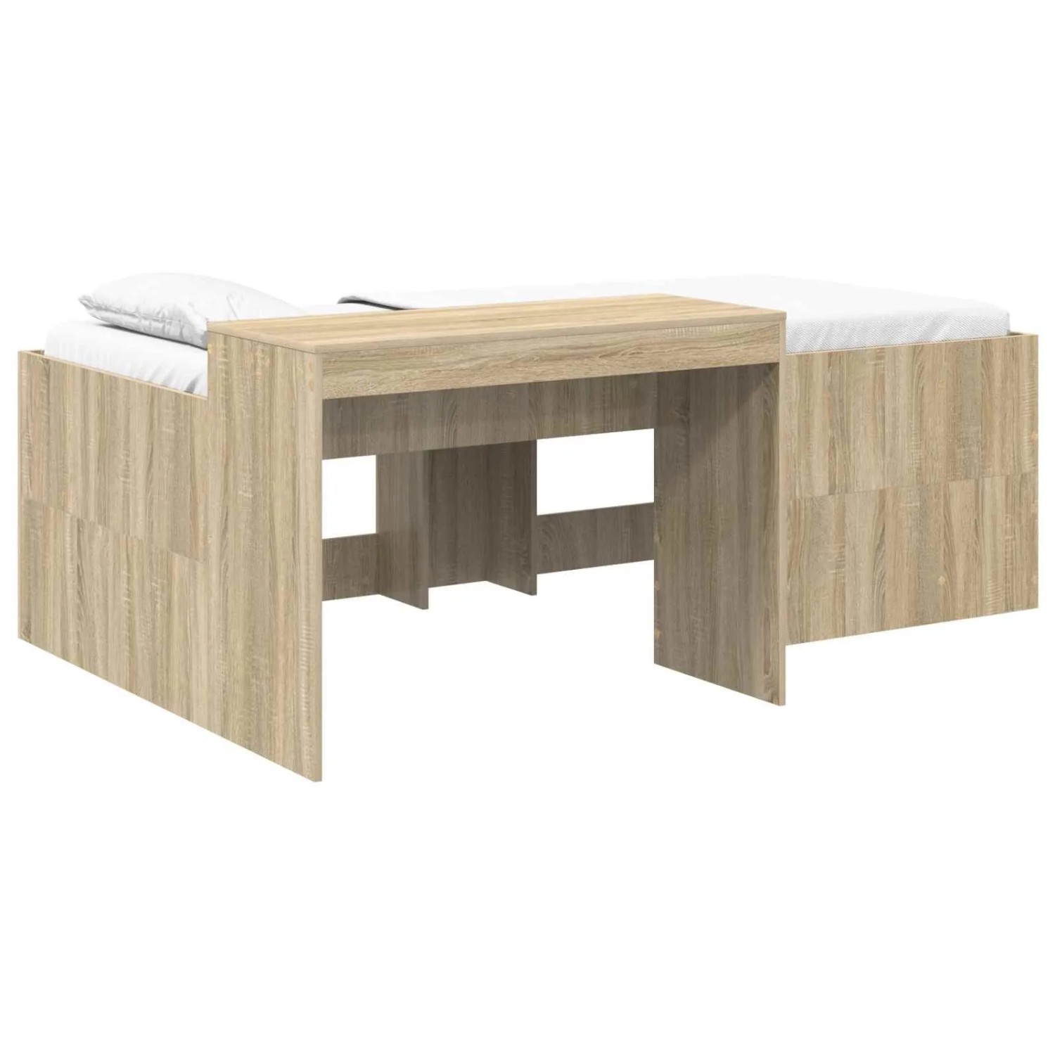 vidaXL Hochbett mit Schreibtisch für Kinder Sonoma-Eiche 90 x 200 cm 3422653