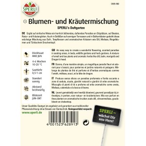 Samenpackung Sperli´s Duftgarten Blumen- und Kräutermischung. Blühendes Paradies für Garten und Balkon.