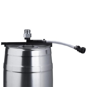 Ich-Zapfe Bierfass Adapter Flexi Tap für 5 Liter Fässer 5/8 Zoll Kohlensäure-Anschluss Silber Metall