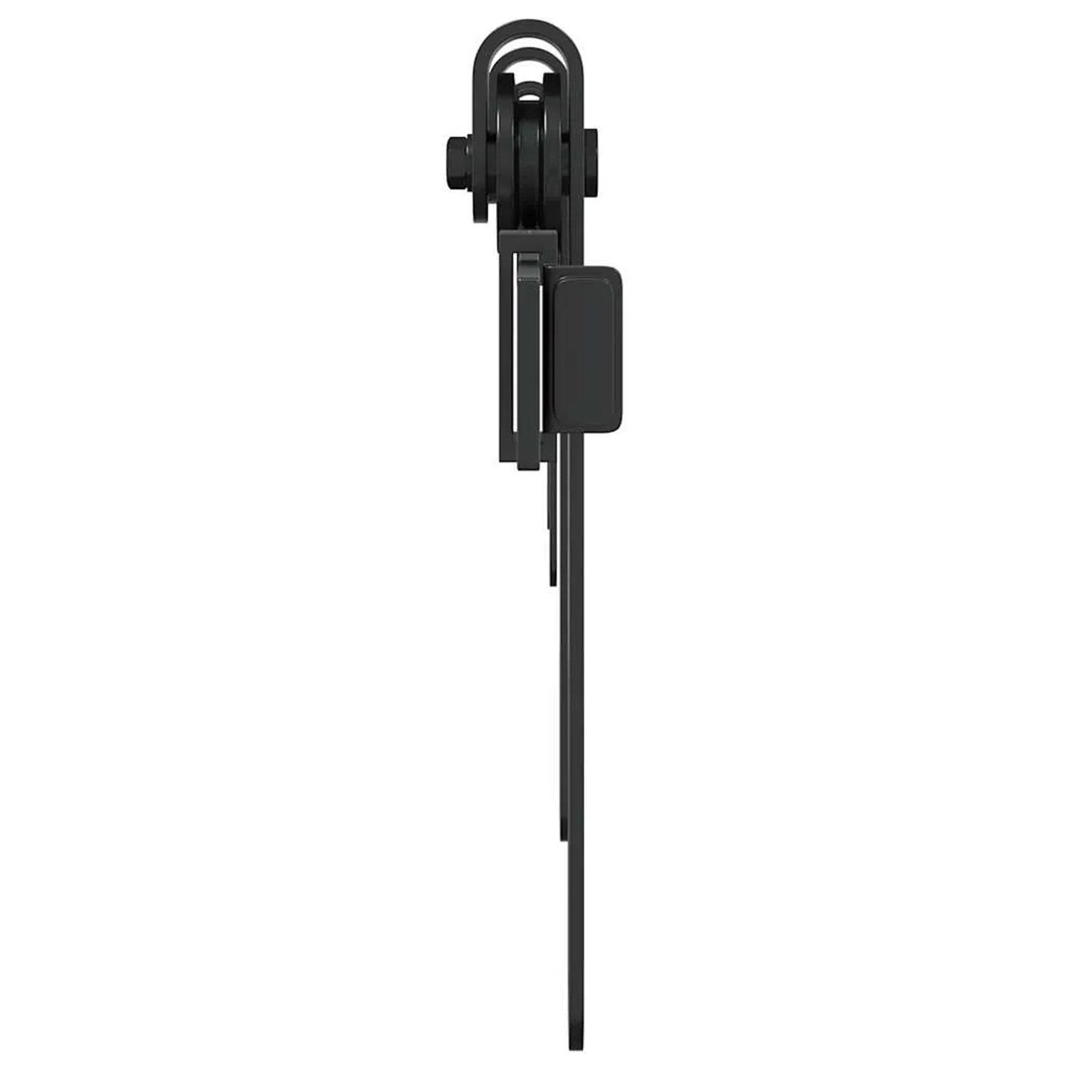 vidaXL Schiebetürbeschlag Set 122cm, Karbonstahl, für Schranktüren. Schwarz.