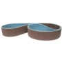 Braunes Vlies Schleifband mit blauer Rückseite, grobe Körnung, 75x2000 mm, für Bandschleifer Zubehör.