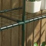 Detailaufnahme: Outsunny Blumenregal aus Metall, dunkelgrün, mit drei Ebenen. Ideal für Pflanzen.