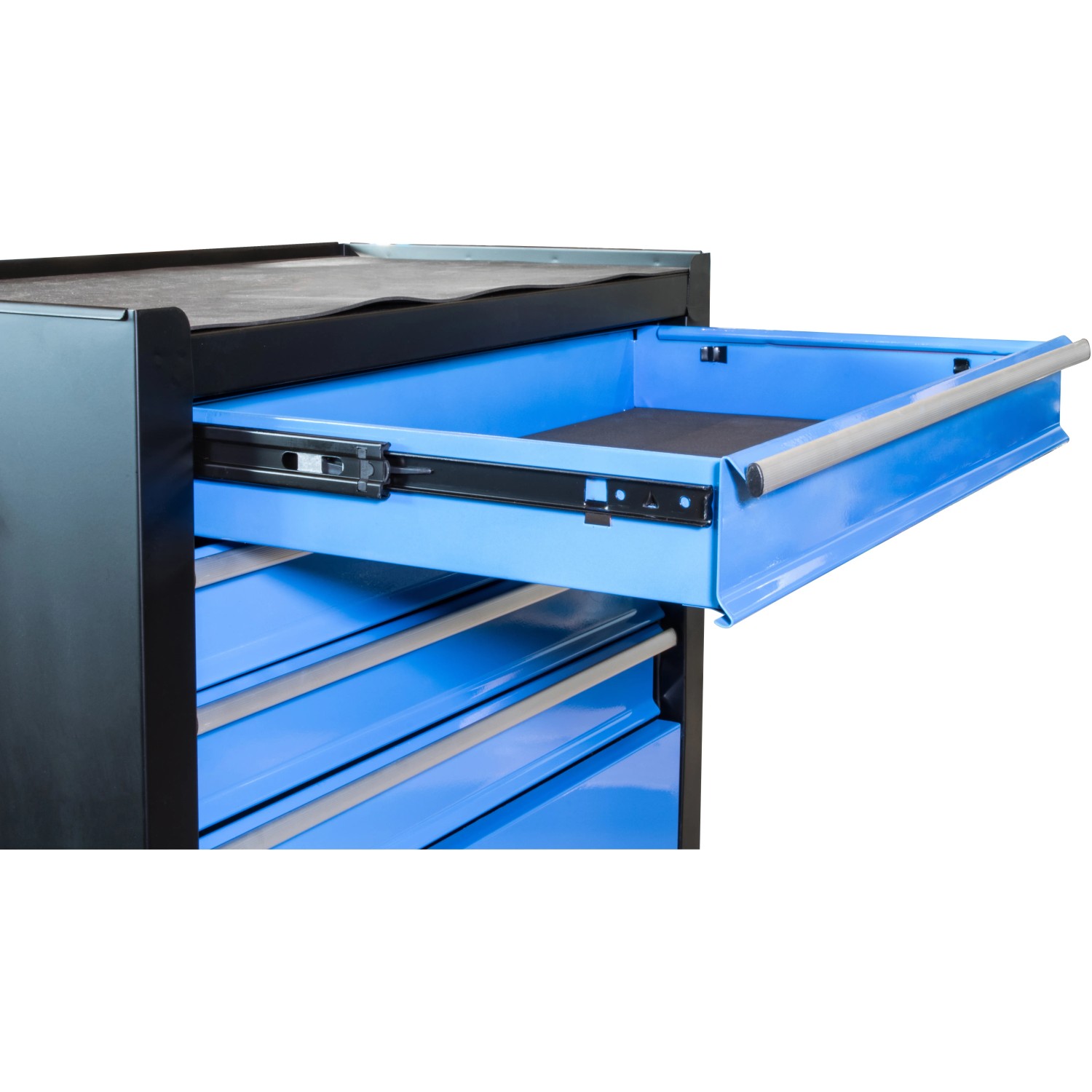 Güde Werkstattwagen GW 4.1 mit offener Schublade, blau/schwarz. Werkzeugwagen für Werkstatt.