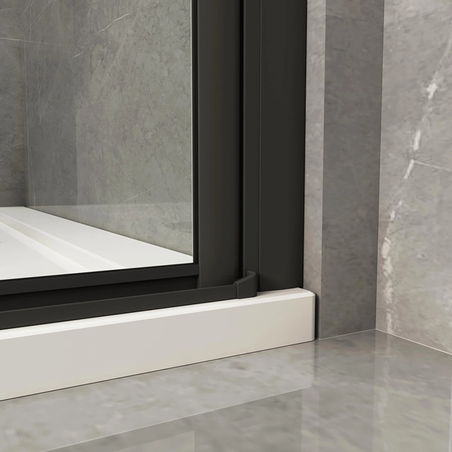 Duschparadies Duschtür Nischentür Falttür 100x195cm,Schwarz,6mm Nano Glas Dusche_8