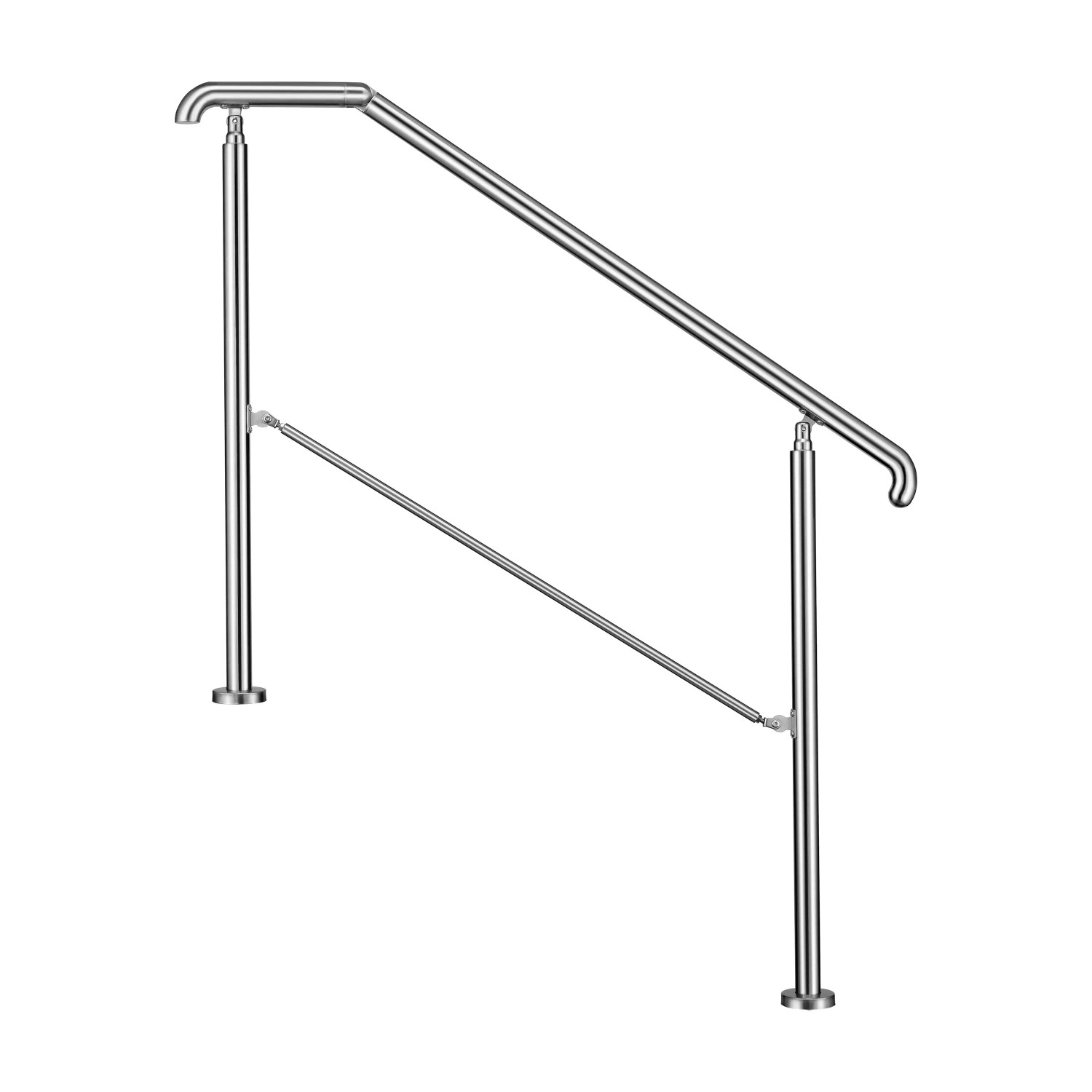 Duschparadies Eingangsgeländer 136 cm Edelstahl Silber für 3 oder 4 Stufen Verstellbar
