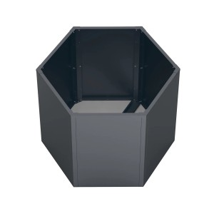 Sechseckiges, anthrazitfarbenes Westmann Metall-Hochbeet Varia, 100x100x77 cm.