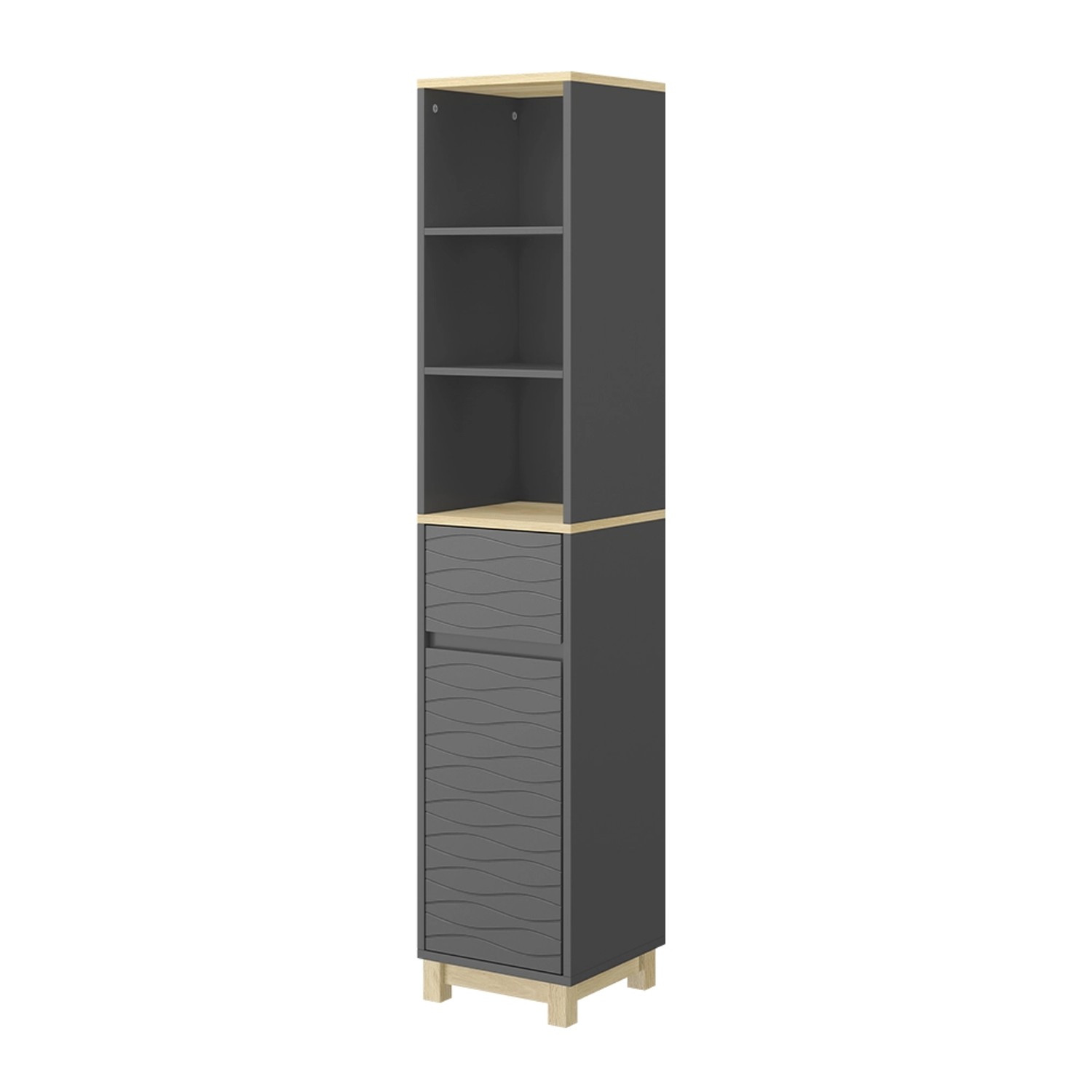 Vicco Badezimmermöbel Livia Anthrazit 30 x 152 cm mit Schublade