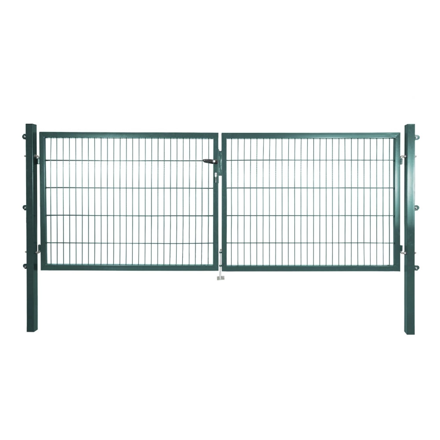 Solid Doppeltor Stahl Grün mit Füllung für Stabmatte 125 cm x 300 cm
