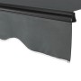 Detailansicht: Graue Juskys Gelenkarmmarkise 300x250 cm mit weißem Saum.