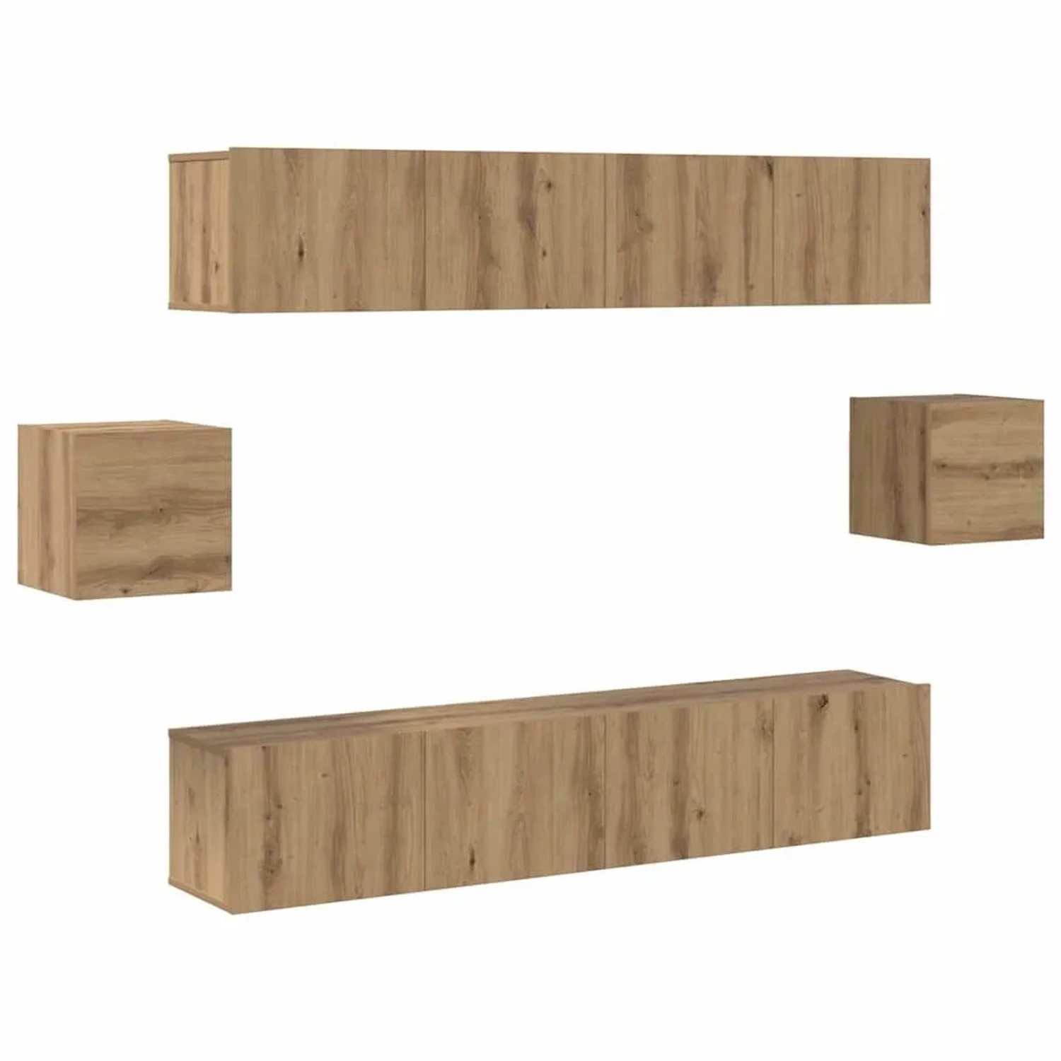 vidaXL TV-Schrankset Wandmontiert 6-Tlg Artisan-Eiche Holzwerkstoff 3393446