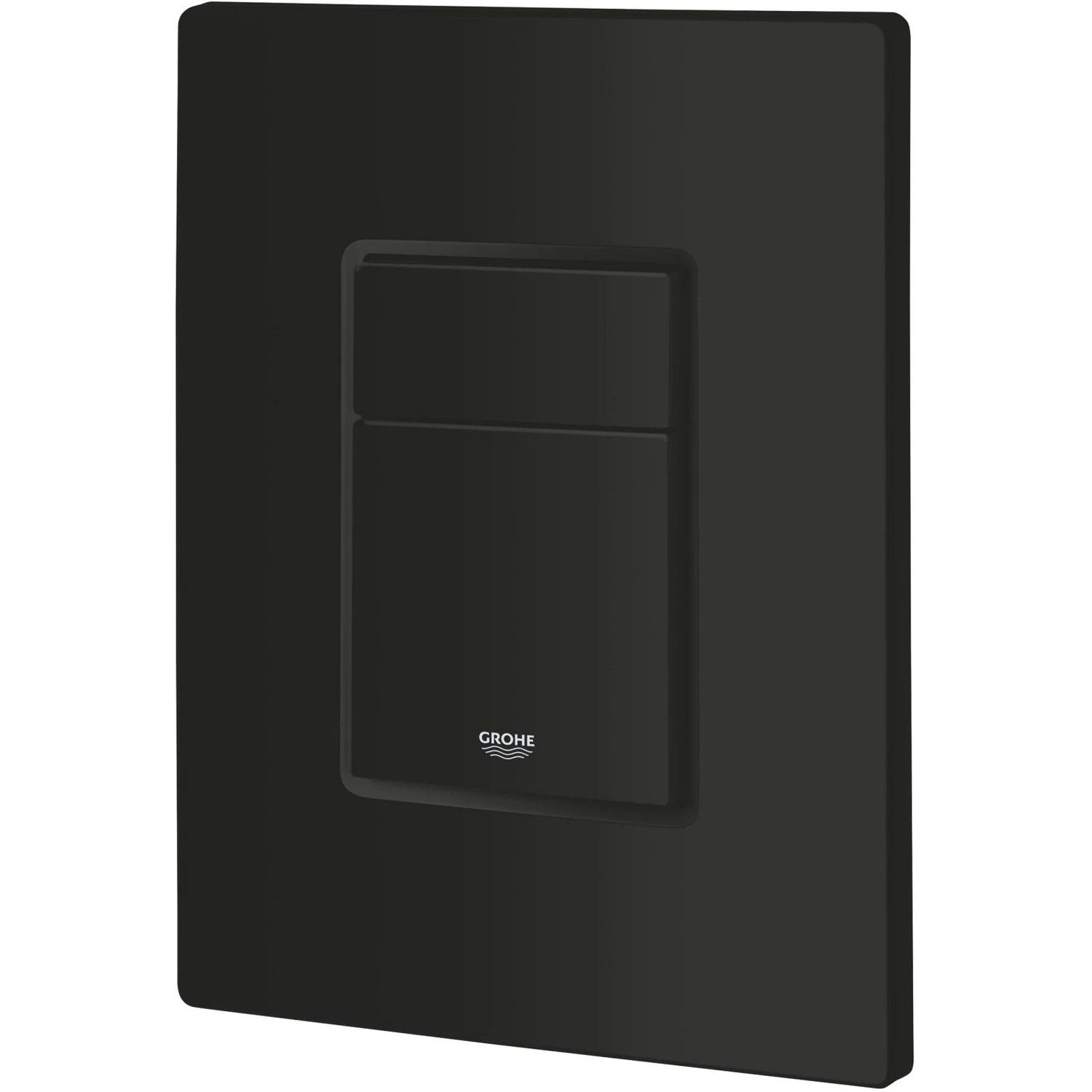 Grohe Even WC-Drückerplatte in Matt Schwarz für 2-Mengen-Spülung.