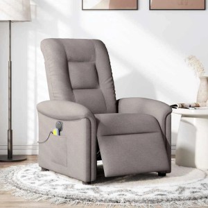 vidaXL Massagesessel Elektrisch Taupe Stoff 3303251