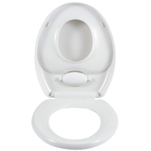 Weißer Wenko WC-Sitz Family mit Absenkautomatik, Kinder-Toilettensitz.
