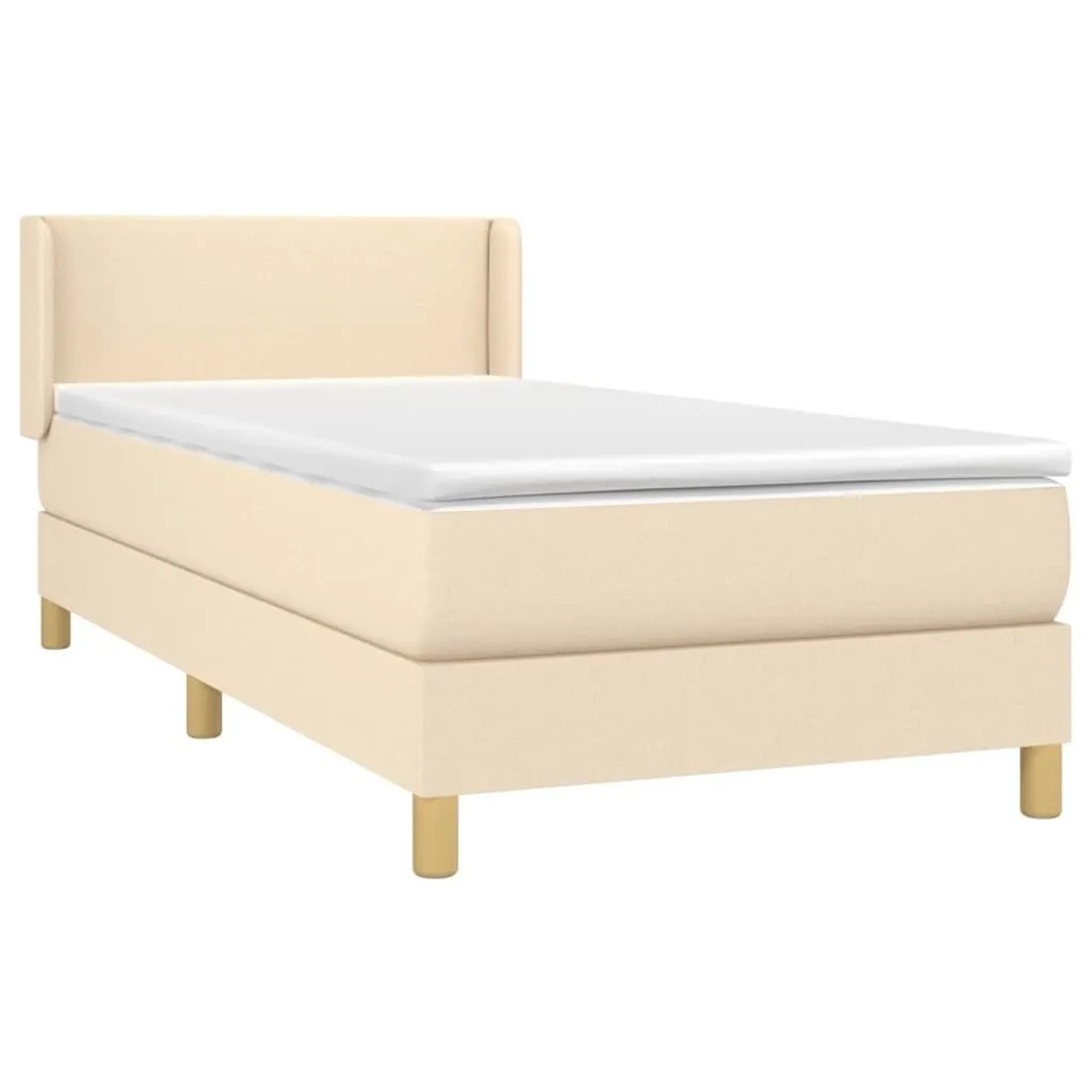 vidaXL Boxspringbett mit Matratze Creme 90x190 cm Stoff 3130078 günstig online kaufen