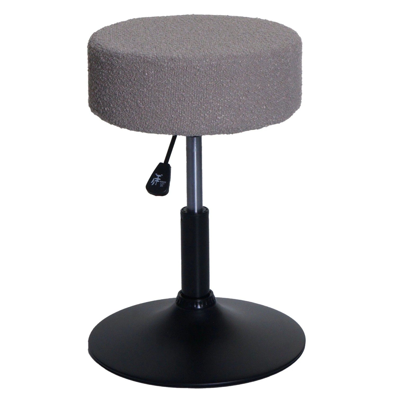 MCW Hocker C22 Höhenverstellbar Drehbar Ø 37cm Stoff Bouclé Taupe
