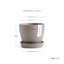 Ecopots Antwerp Mini Pflanztopf, braungrau, 11,5 cm, mit Untersetzer.