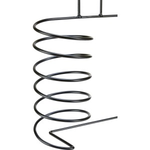 Schwarzer Flaschenhalter für Balkongeländer, 2-fach, aus Metall.