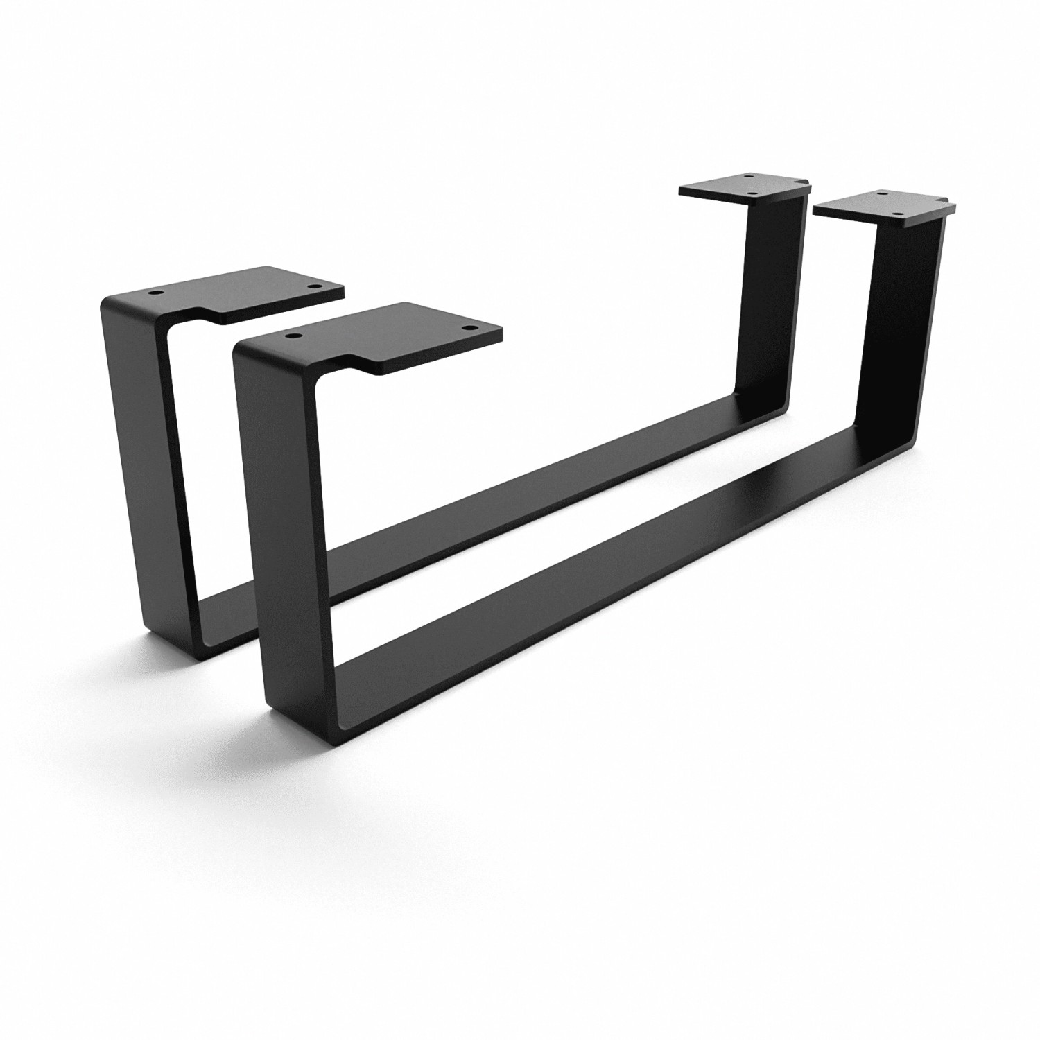 HEVVA Möbelfüße LUXEMBURG 15 cm Hoch 45 cm Tief 2er Set Schwarz