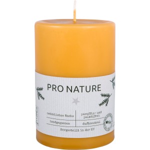 Honigfarbene Stearin Stumpenkerze Pro Natur, 120/68 mm, für Kerzenhalter.