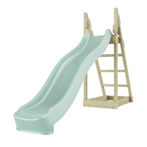 Mintgrüne OutdoorToys Rutsche Werwolf 220cm mit Holzleiter für Spieltürme.