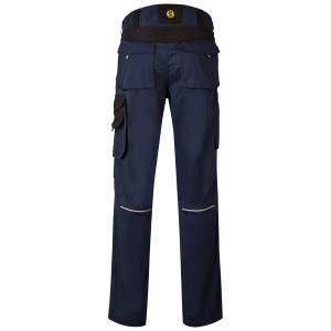 Hans Schäfer Bundhose Argos, Gr. 50, Weiß/Schwarz: Arbeitskleidung mit Taschen und Stretch-Einsätzen.