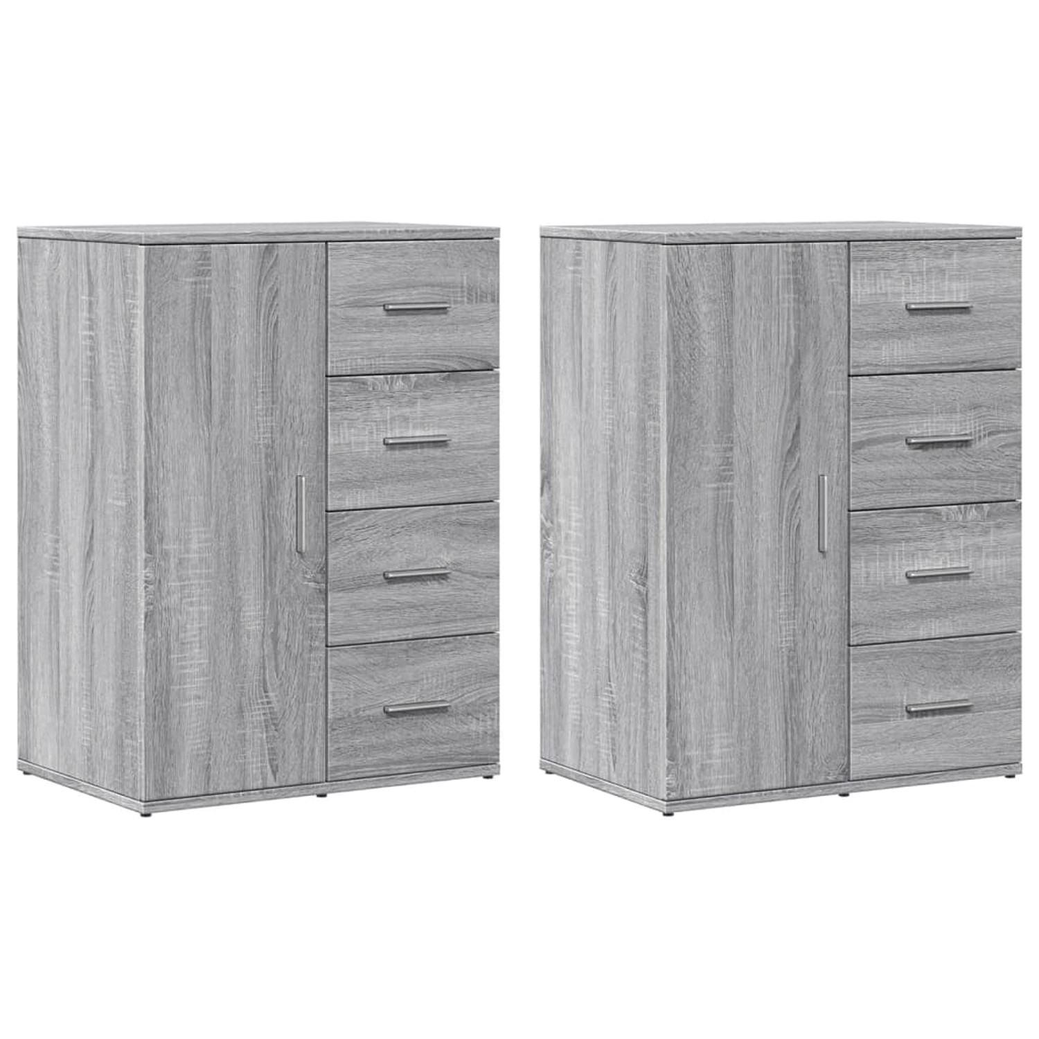 vidaXL Sideboards 2 Stk Grau Sonoma 59x39x80 cm Holzwerkstoff 3276635 günstig online kaufen