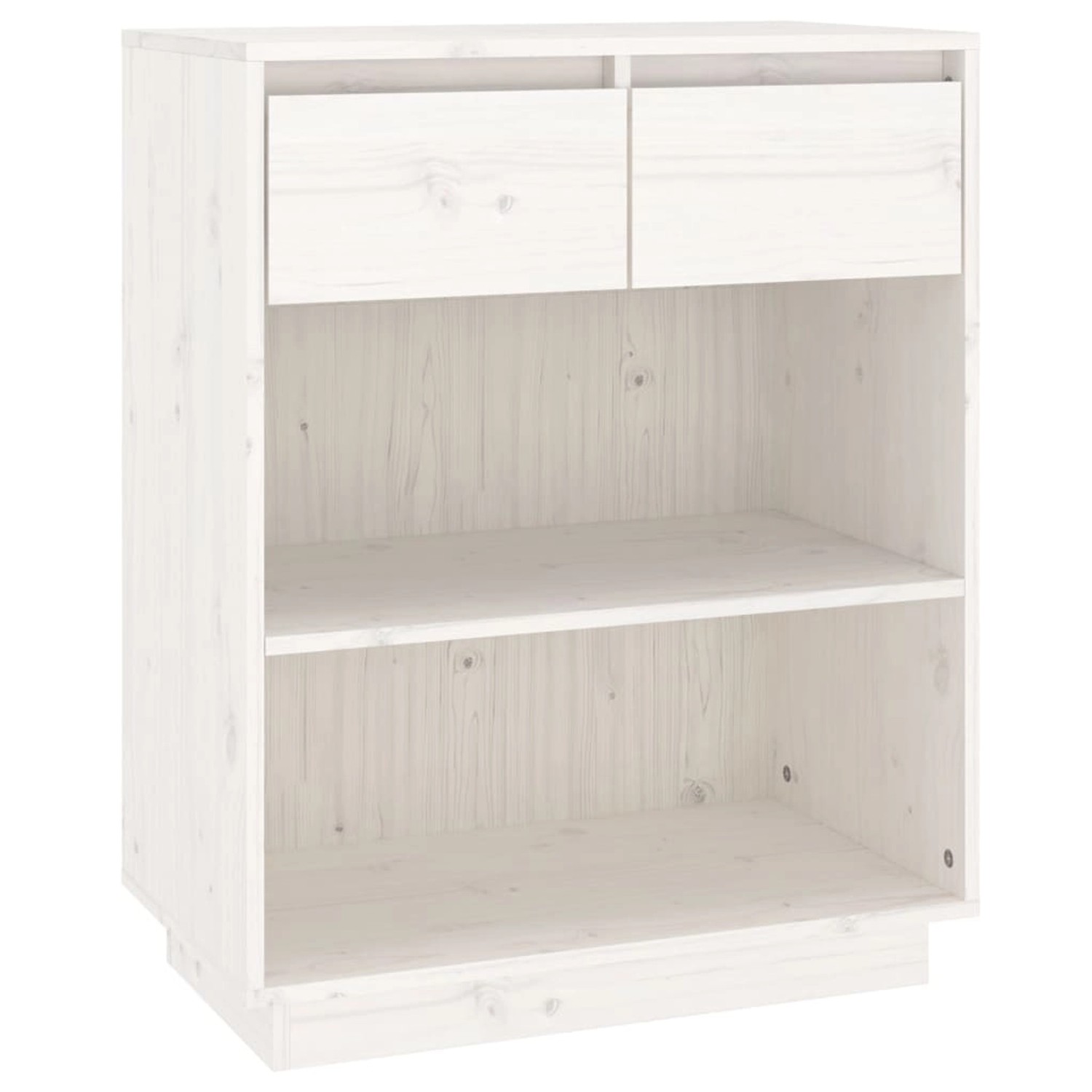 vidaXL Beistellschrank Weiß 60x34x75 cm Massivholz Kiefer 813835 günstig online kaufen