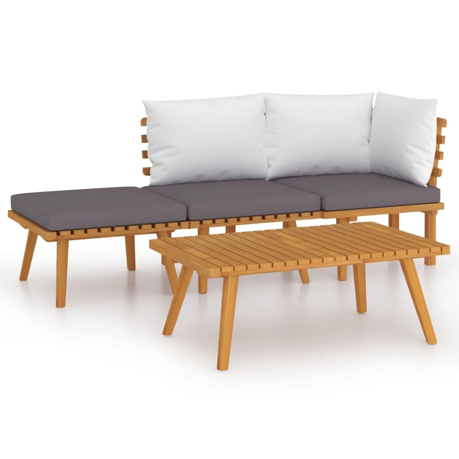 vidaXL 4-tlg Garten-Lounge-Set mit Kissen Massivholz Akazie Modell 4