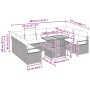 vidaXL Garten-Sofa-Set 10-tlg beige Poly Rattan, Maße und Details