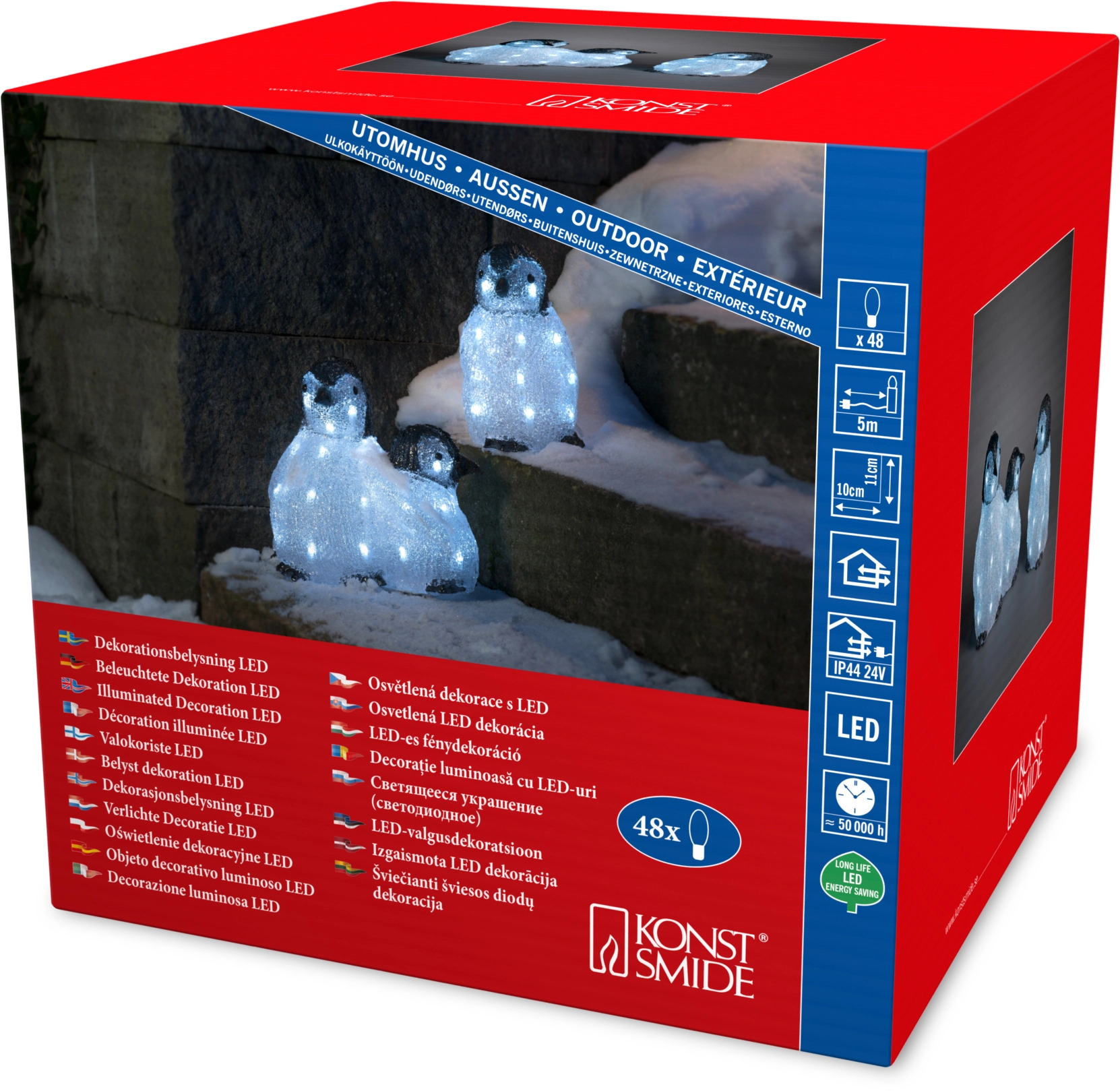 OBI LEDs Konstsmide 3er-Set 48 Acryl kaufen kaltweiße LED-Pinguinfamilie bei