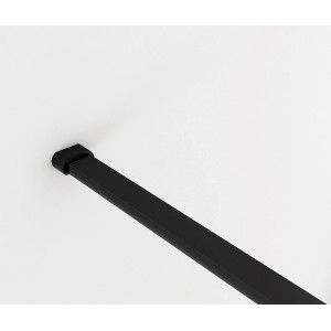 Schwarze Stabilisierungsstange (90cm) für Duschwand aus Glas (6-8mm).
