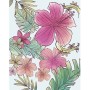 Komar Poster: Blumen in Rosa und Grün (30x40 cm). Dekorative Fototapete mit floralem Muster.