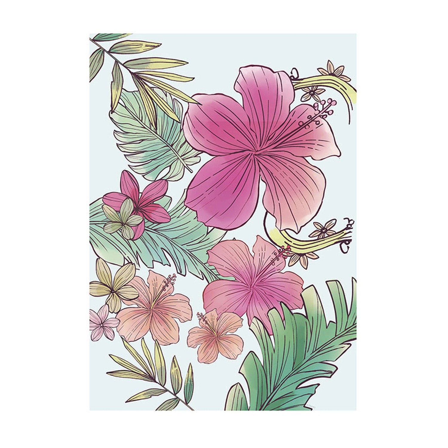 Komar Poster Blumen Rosa und Grün 30 x 40 cm 610089 günstig online kaufen