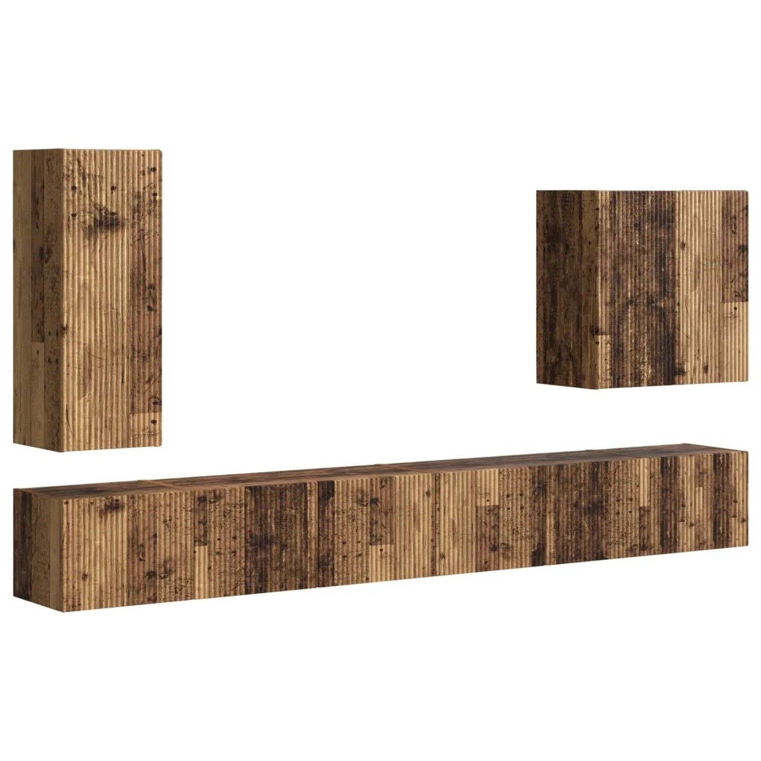 vidaXL TV-Wandregal-Set Wandmontiert 6 Stk Altholz 3408950