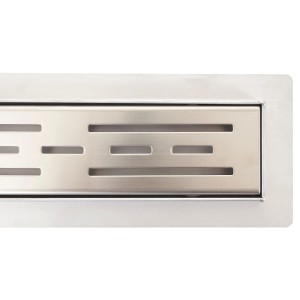 Edelstahl Duschrinne 100cm mit Schlitzdesign für ebenerdige Dusche.